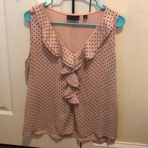 Pink polka dot blouse